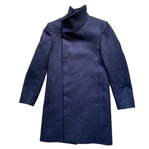 Zara wool and cotton futuristic asymmetric dress coat